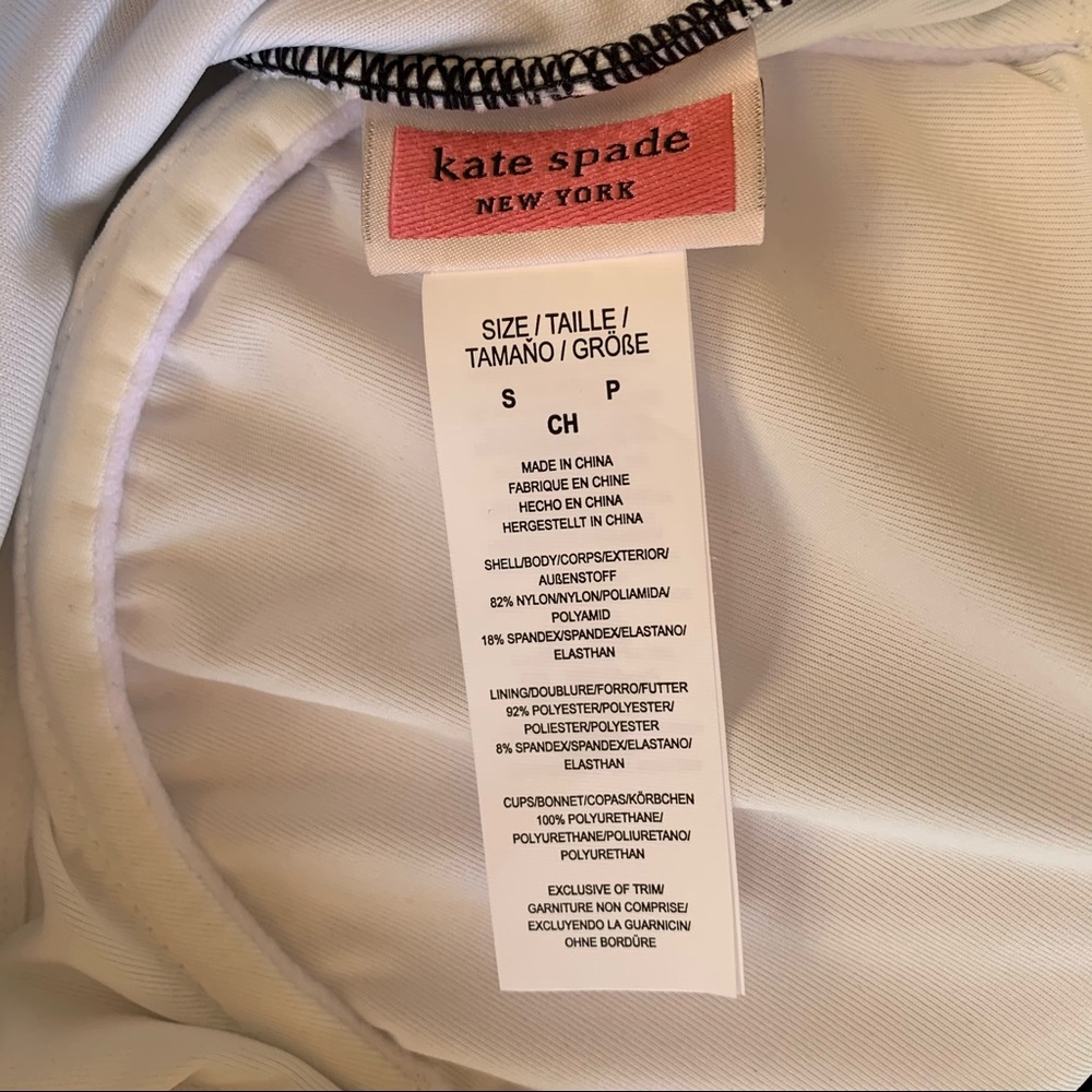 Kate Spade Ruffle Plaid Bandeau Underwire One Piece Swimsuit Size Small - Picture 10 of 12